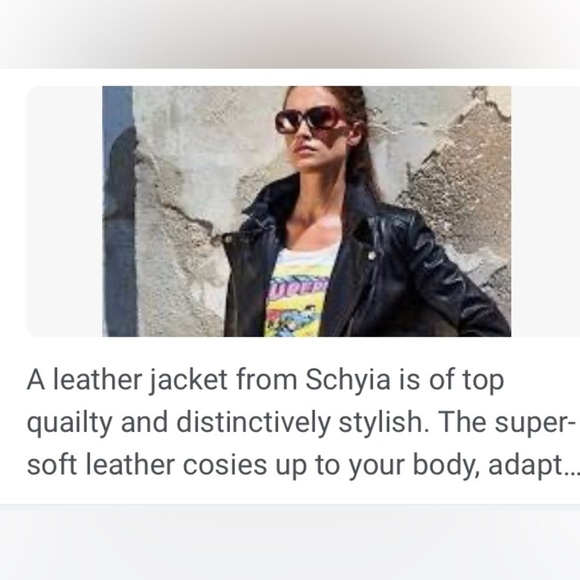 - Schyia black Moto genuine Lamb leather jacket size 40, silver hardware - Picture 2 of 10